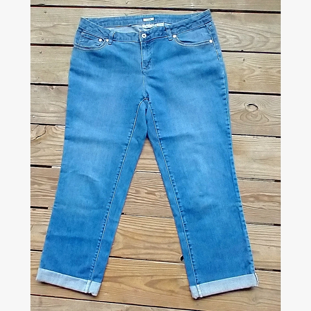 Liz Claiborne Stretch Cuffed Blue Jeans